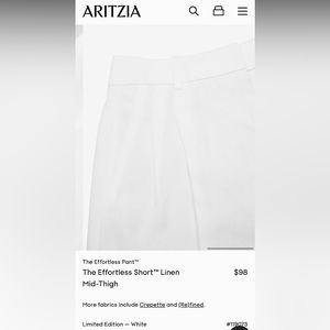 Aritzia Wilfred Effortless Short 7”. New with tags never worn